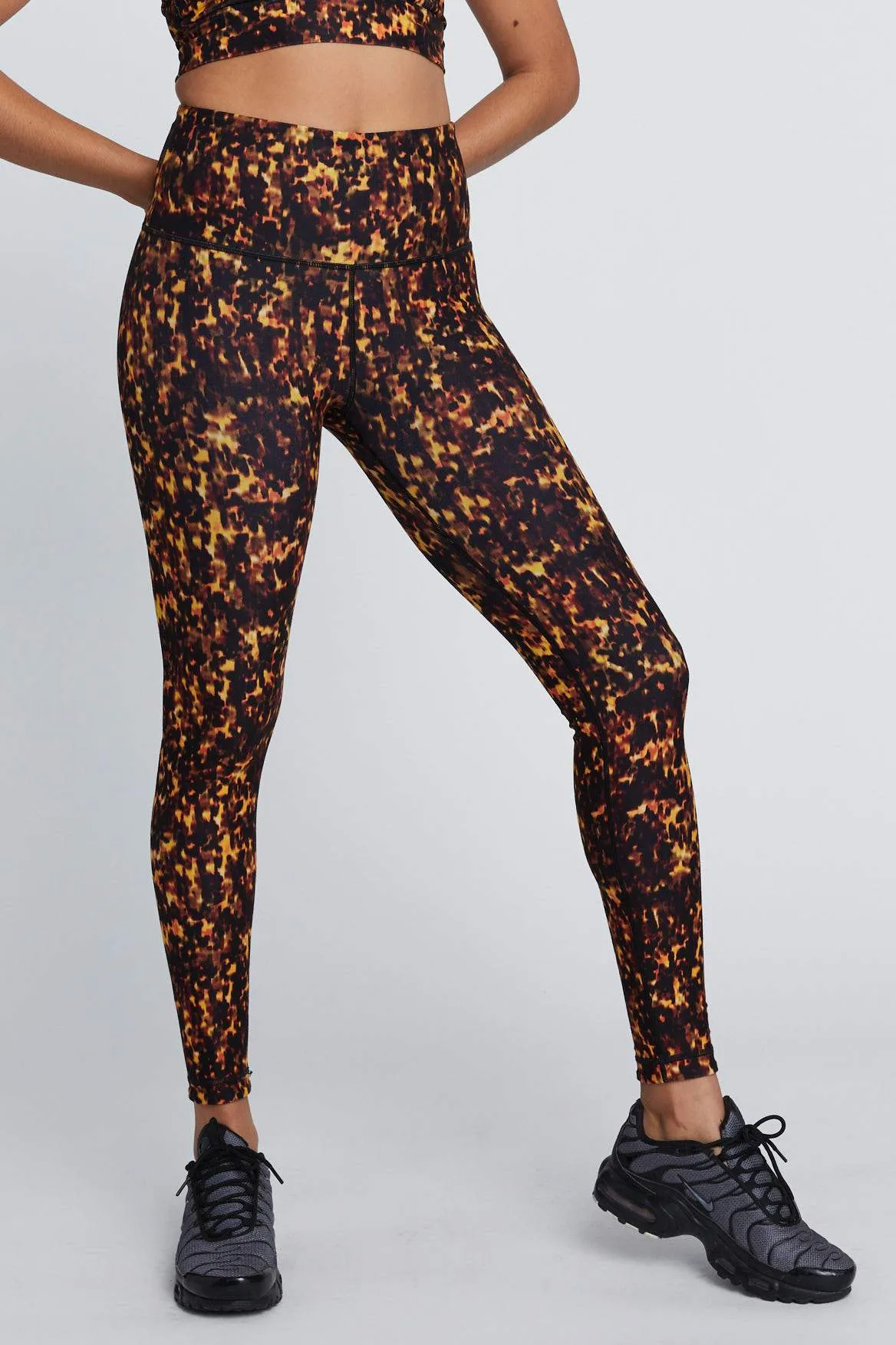 High Waist Reversible Leggings Tortoise Shell