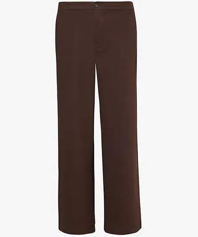 Honor The Gift Mens Brown 1988 elasticated-waistband wide-leg relaxed-fit woven-blend trousers