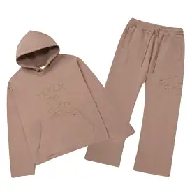 Honor The Gift Script Light Brown Jogging Set