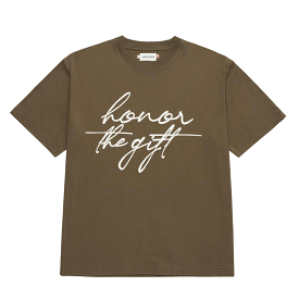 Honor The Gift Script SS Tee (Olive)