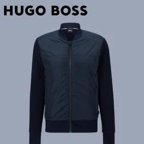 Hugo Boss  |Street Style Long Sleeves Plain Cotton Logo Sweatshirts