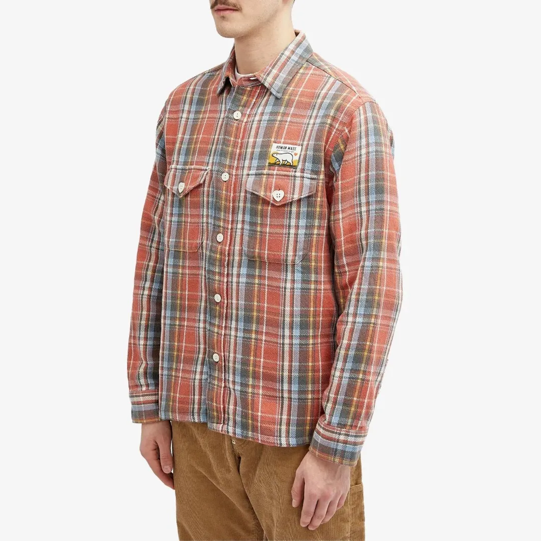 HUMAN MADE  |Glen Patterns Tartan Heart Long Sleeves Cotton Logo Shirts