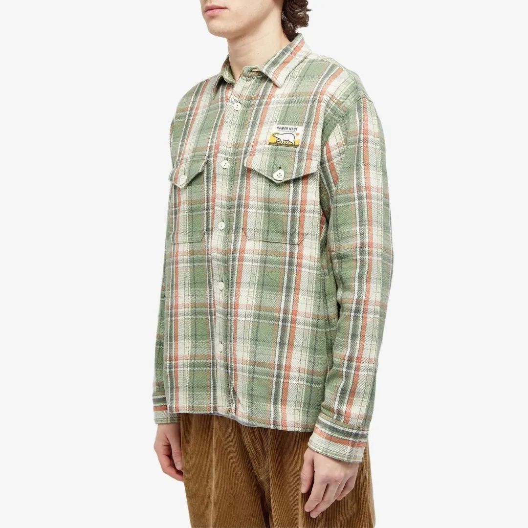 HUMAN MADE  |Glen Patterns Tartan Heart Long Sleeves Cotton Logo Shirts