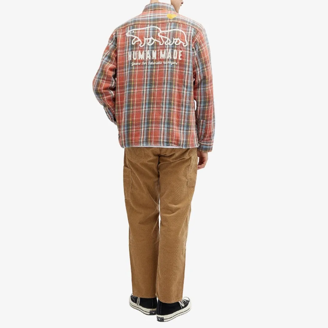 HUMAN MADE  |Glen Patterns Tartan Heart Long Sleeves Cotton Logo Shirts