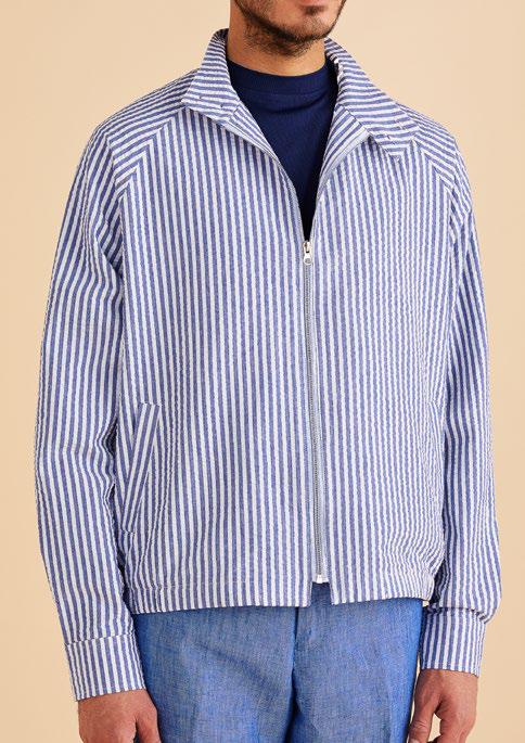 Inserch Seersucker Stripe Jacket JS506-00101 True Blue