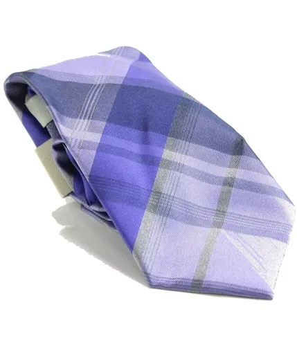 Kenneth Cole Mens Layer Grid Plaid Self-Tied Necktie