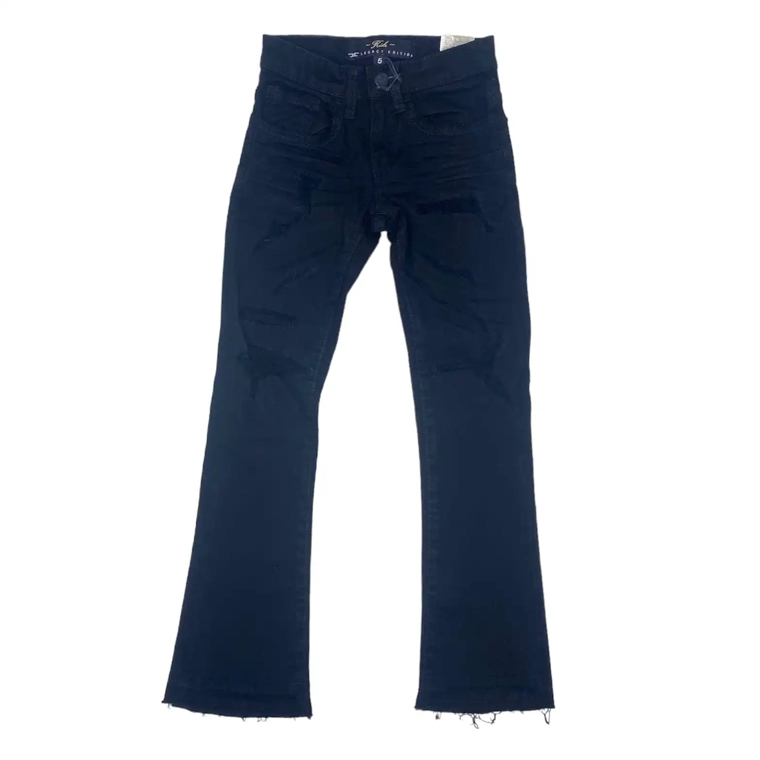 Kids Jordan Craig Martin Flare Stacked Denim (Black) JTF955RK