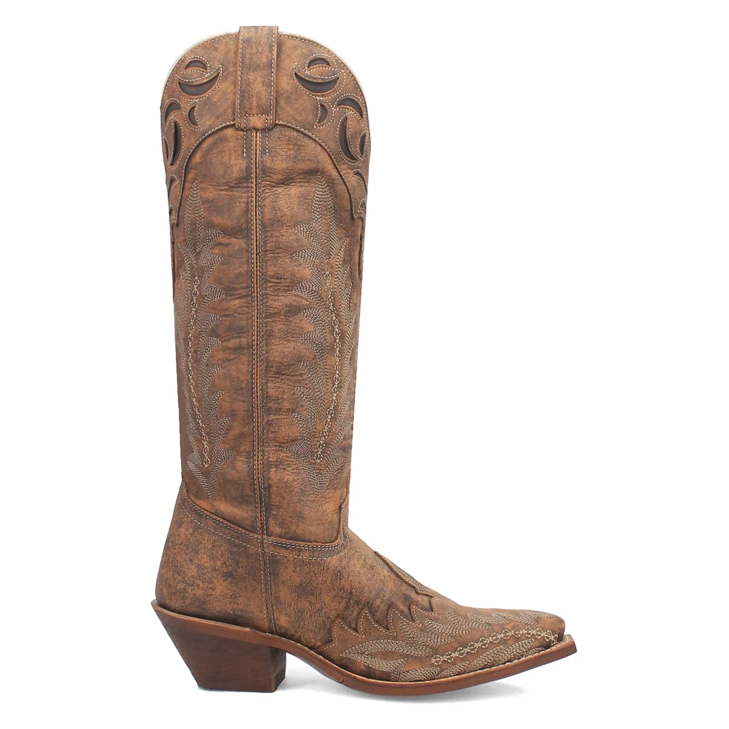 Laredo Womens Paige Brown Leather Cowboy Boots