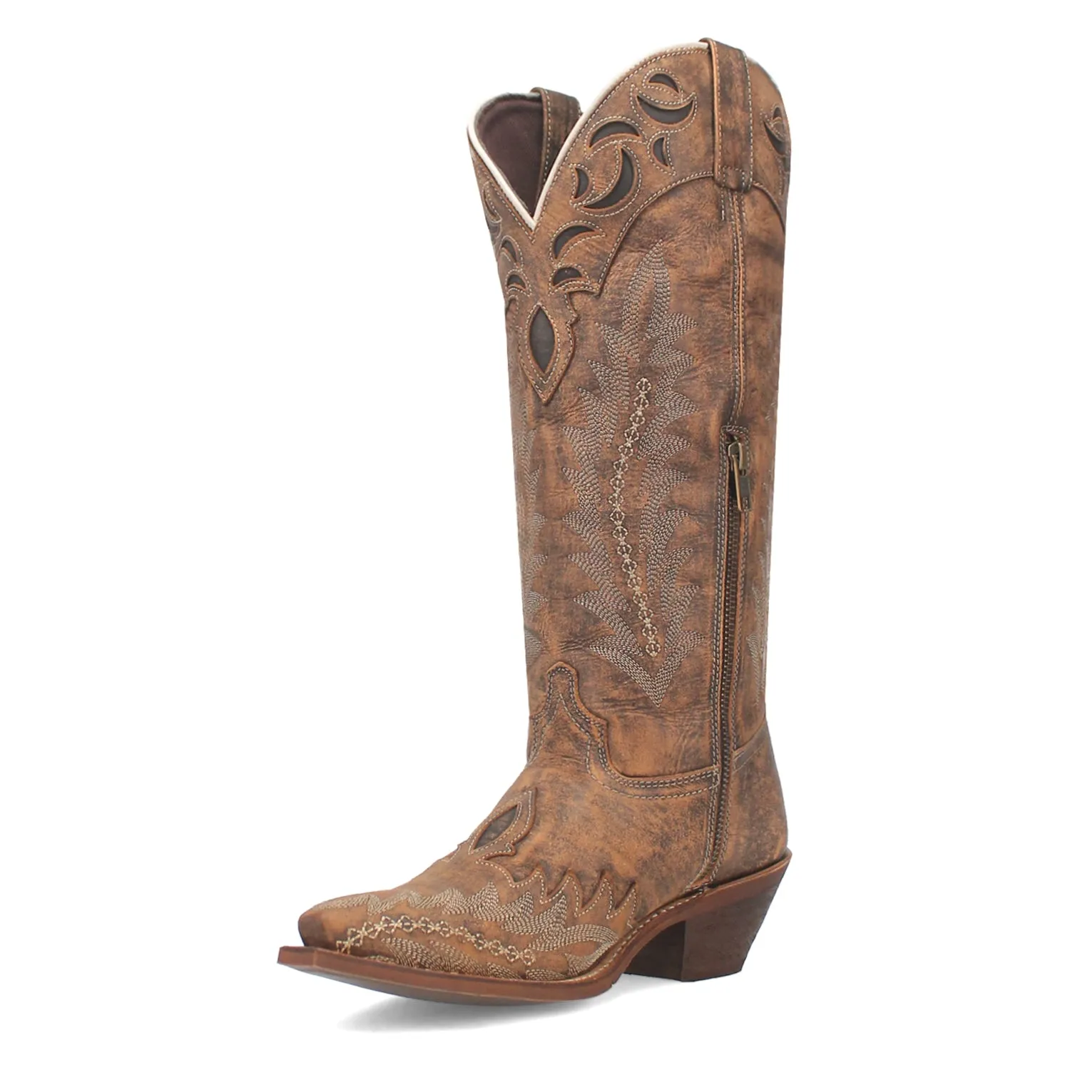 Laredo Womens Paige Brown Leather Cowboy Boots