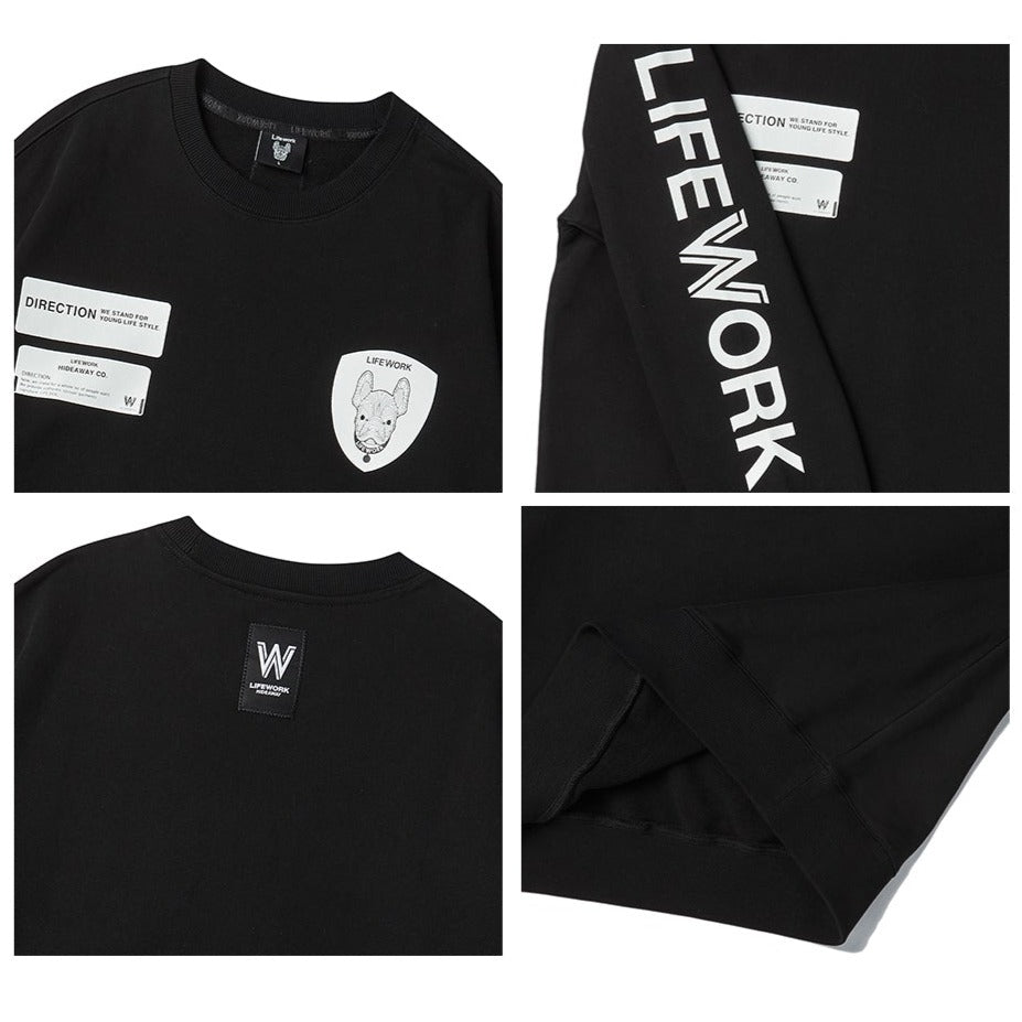 LifeWork Multi Logo Crew Neck Black