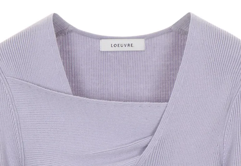 LOEUVRE  |Casual Style Long Sleeves Plain V-neck & Crew neck