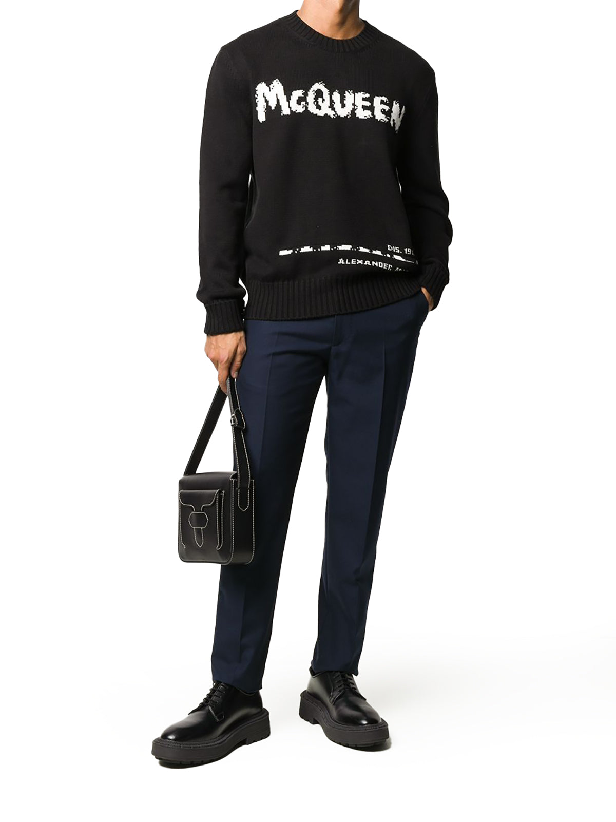 logo intarsia crew neck jumper