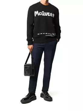 logo intarsia crew neck jumper