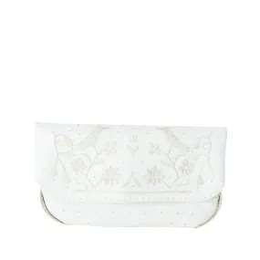 Lovebirds Wedding Clutch Bag in White