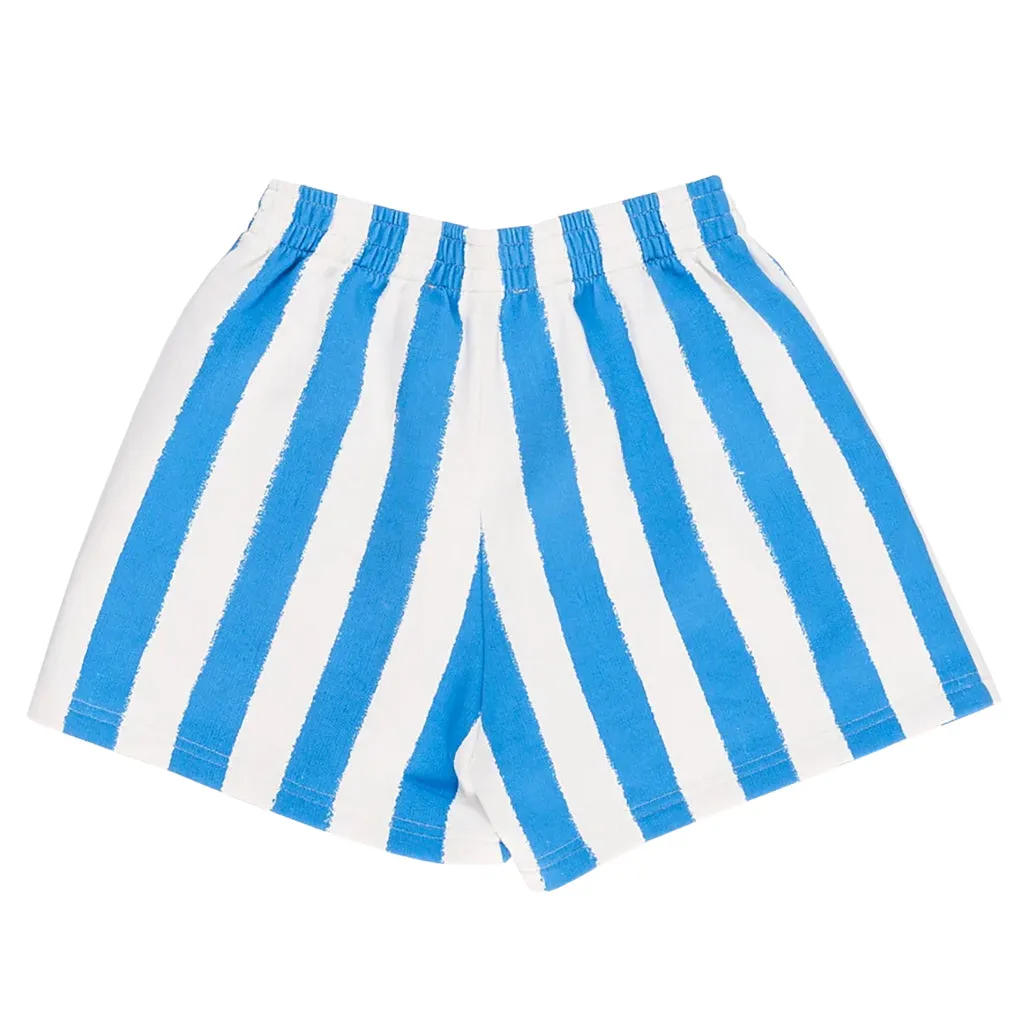 Maison Mangostan Child Shorts Blue And White Stripes