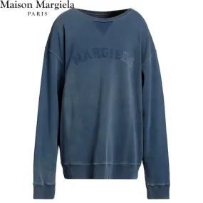 Maison Margiela  |Crew Neck Long Sleeves Plain Cotton Logo Designers