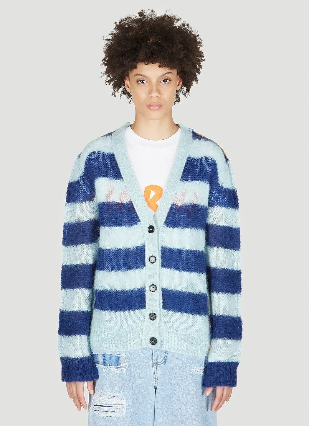 MARNI  |Stripes Casual Style Wool Nylon Street Style Long Sleeves