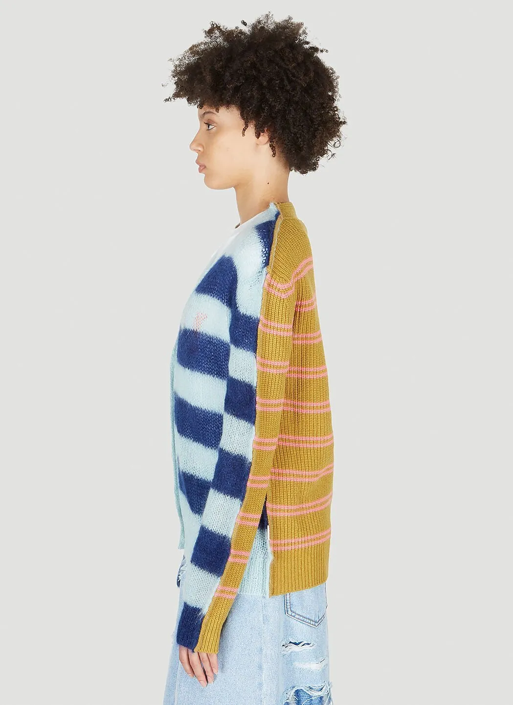 MARNI  |Stripes Casual Style Wool Nylon Street Style Long Sleeves