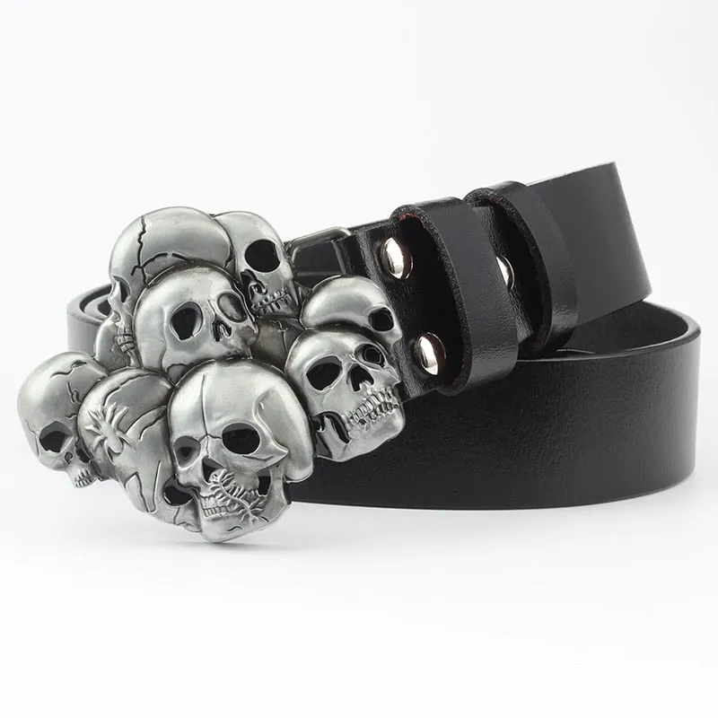 Men's 3.8cm Hexagonal Skull Heavy Metal Handmade Waistband Buckle