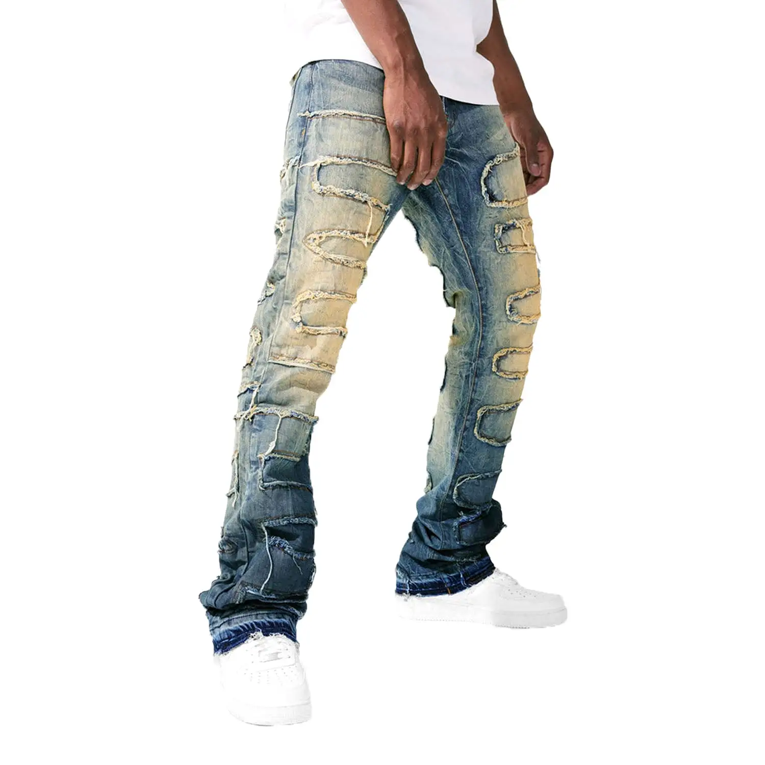 Men's Martin Stacked Python Skinny Denim Pant