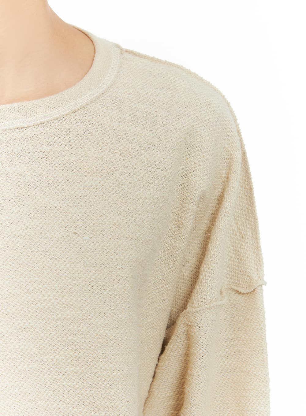 Men's Textured Crew Neck Long Sleeve Top IA402