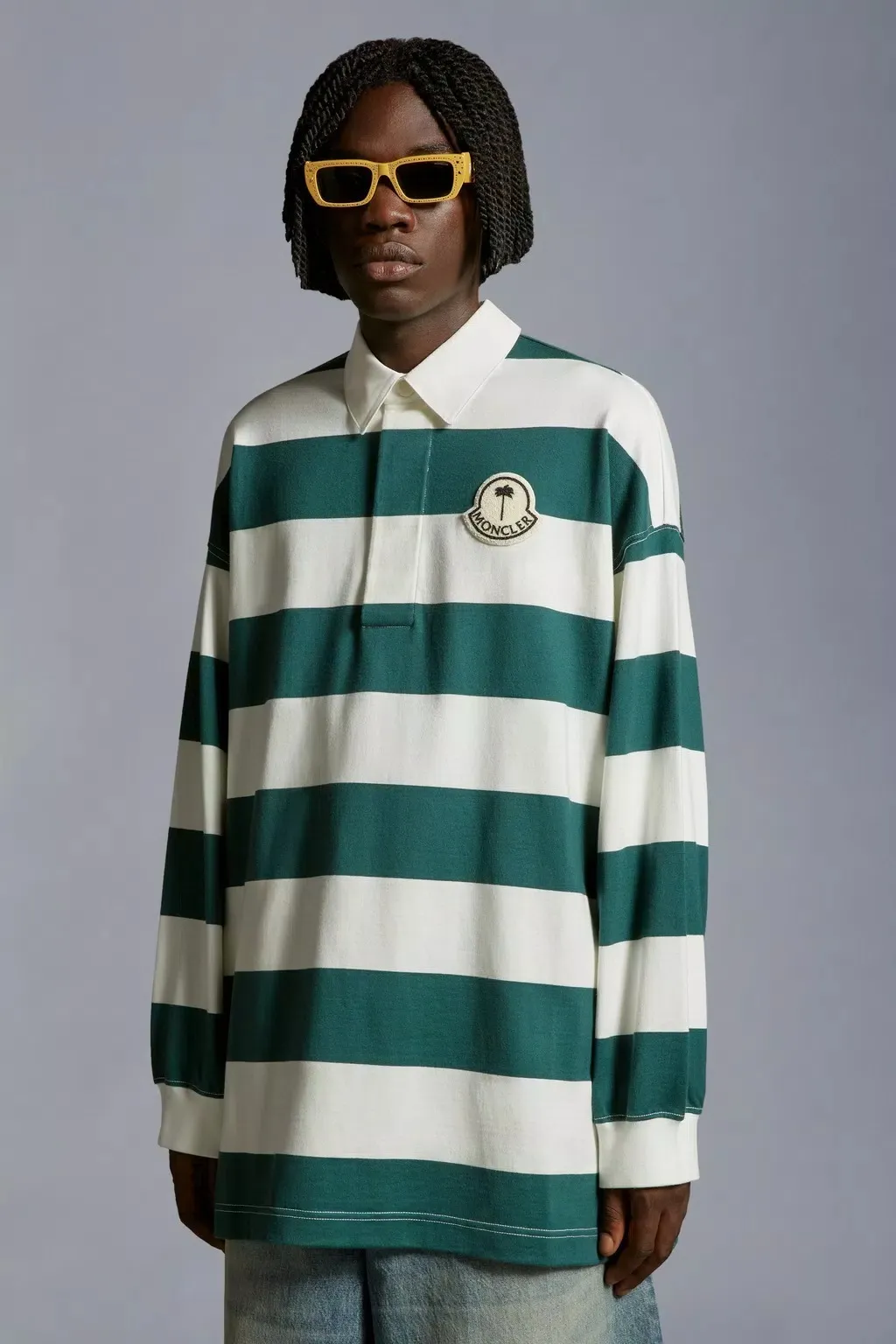 MONCLER  |Striped Long Sleeve Polo Shirt