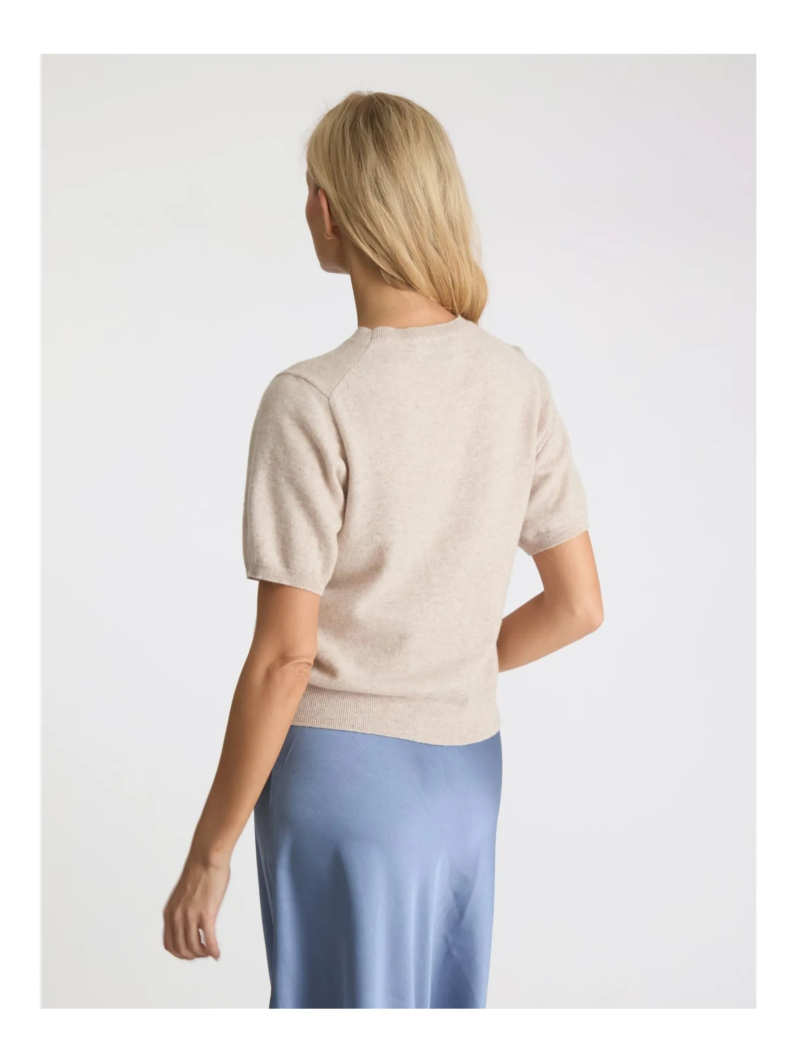 NEO NOIR TOP MISSY KNIT TEE SAND MELANGE