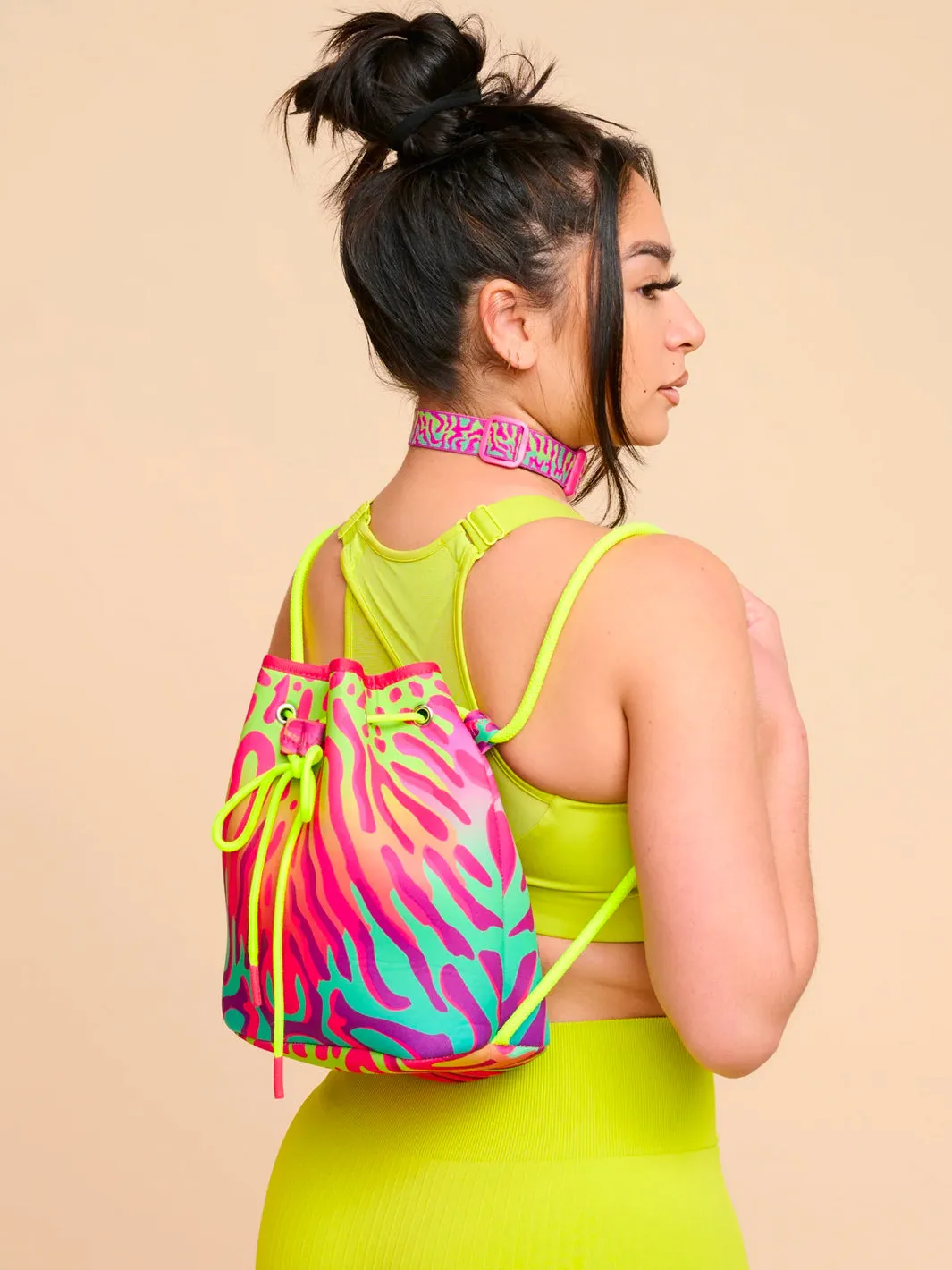 NEON FLUX NEOPRENE BUCKET BAG