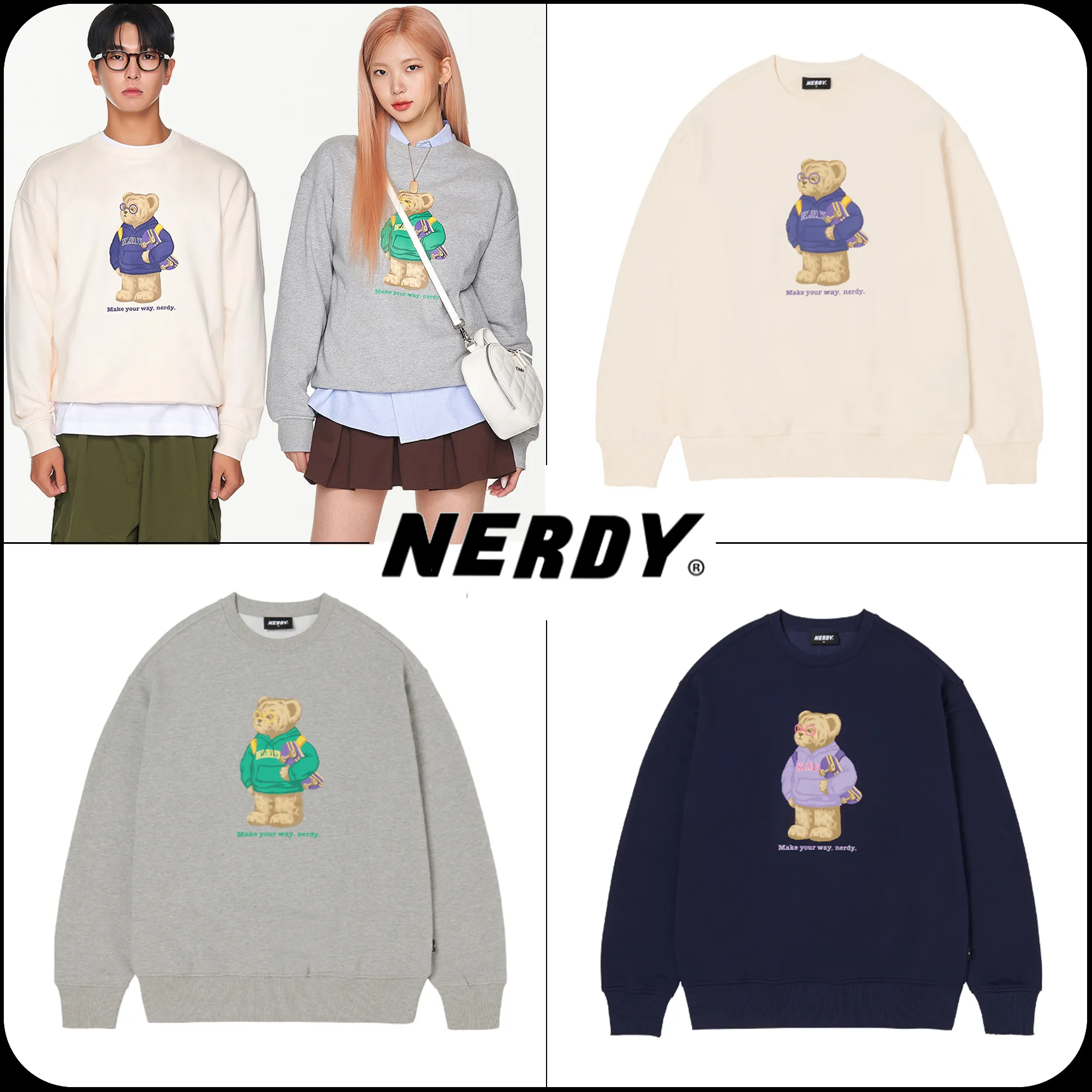 NERDY  |[ NERDY ]★23SS★CLEVER NEDDY SWEATSHIRT