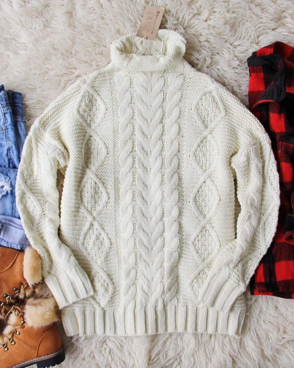 Northwest Fisherman's Sweater in Cream