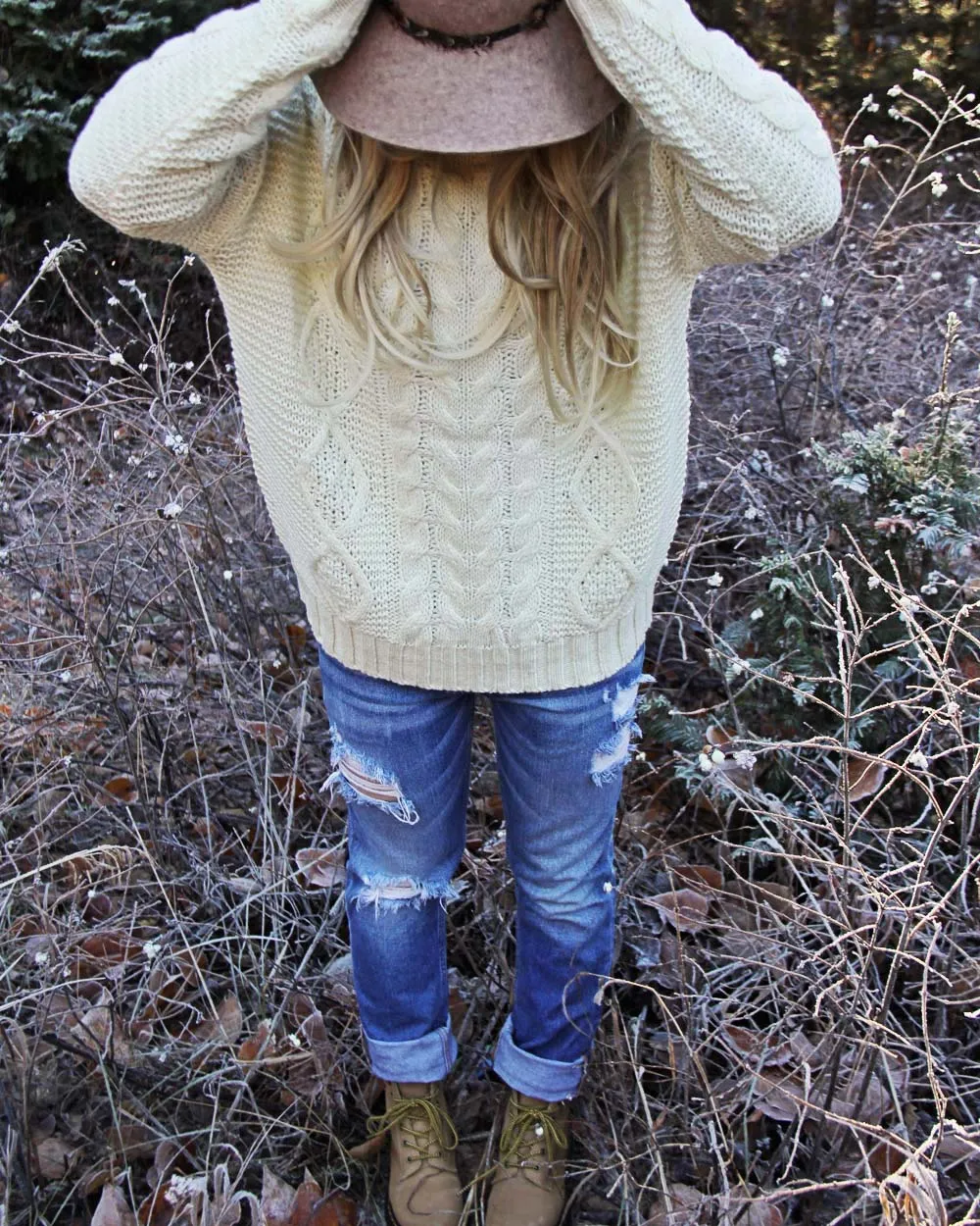 Northwest Fisherman's Sweater in Cream