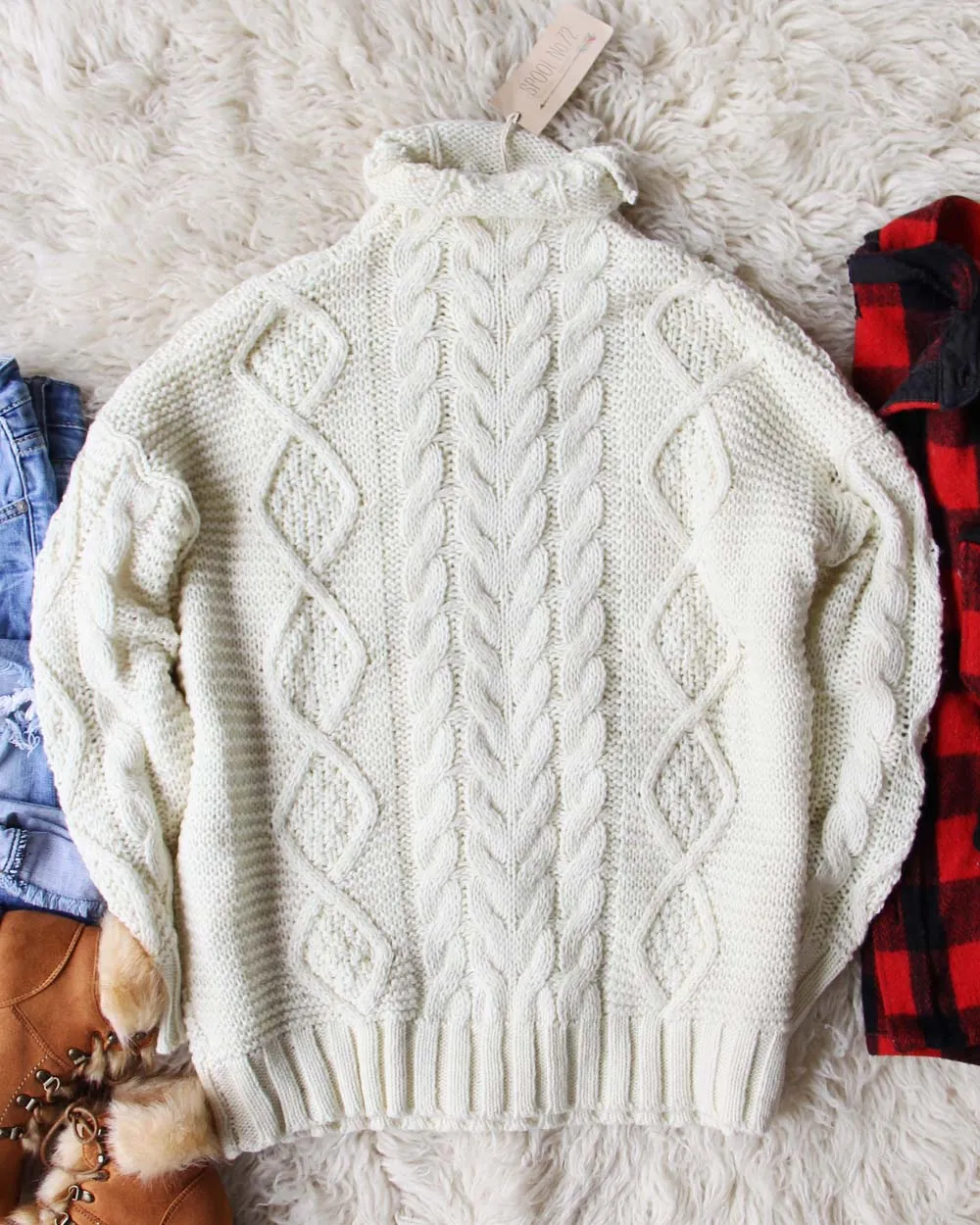 Northwest Fisherman's Sweater in Cream