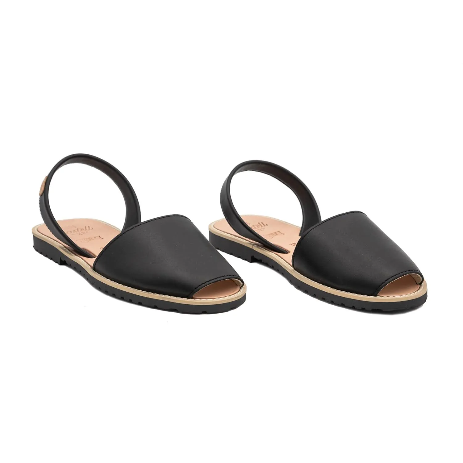 Open Toe Leather Menorcan Sandal With Sling Back - Madona 1056 Ciervo