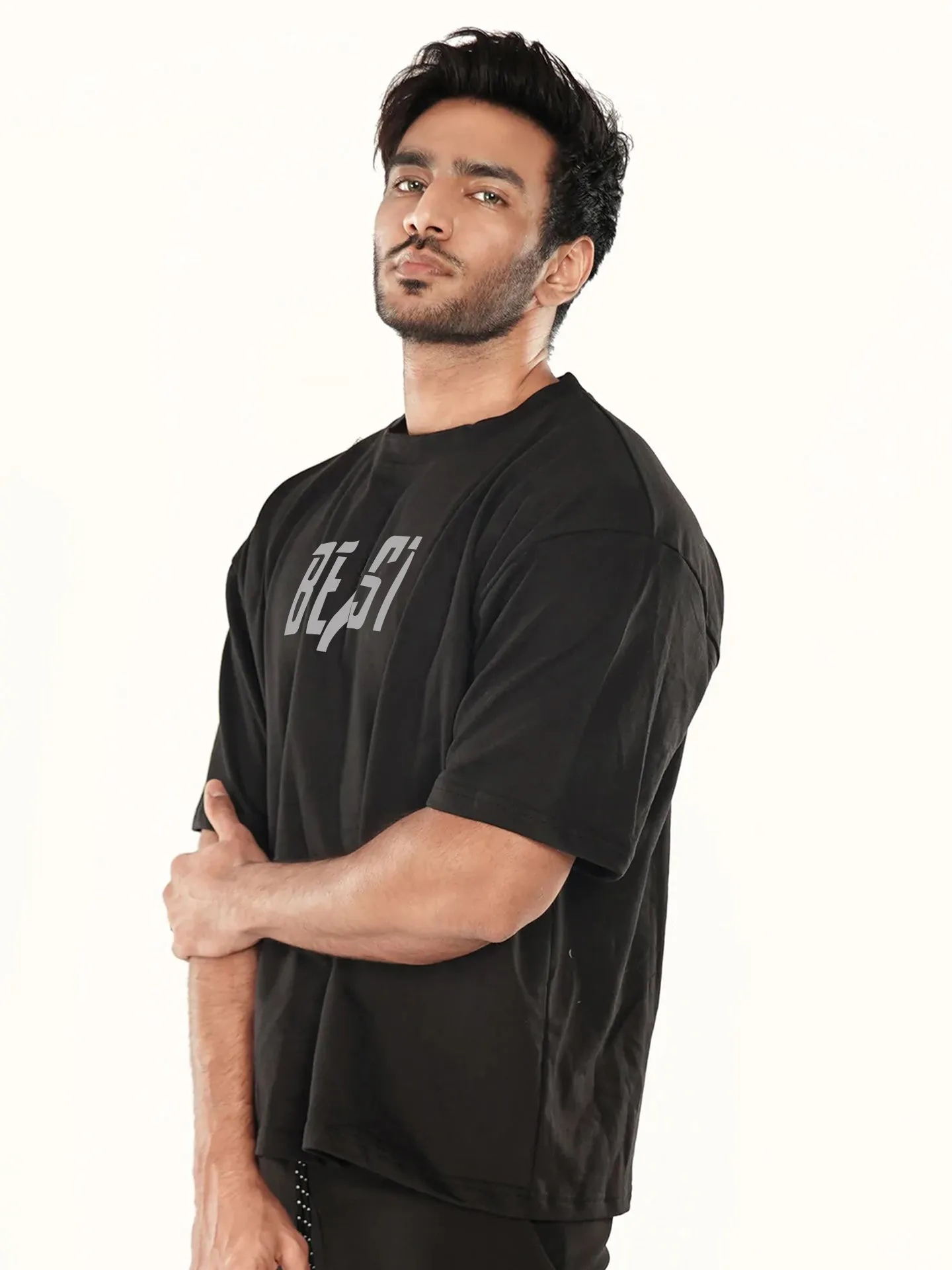 Oversized GymX Black Tee: Beast - Sale