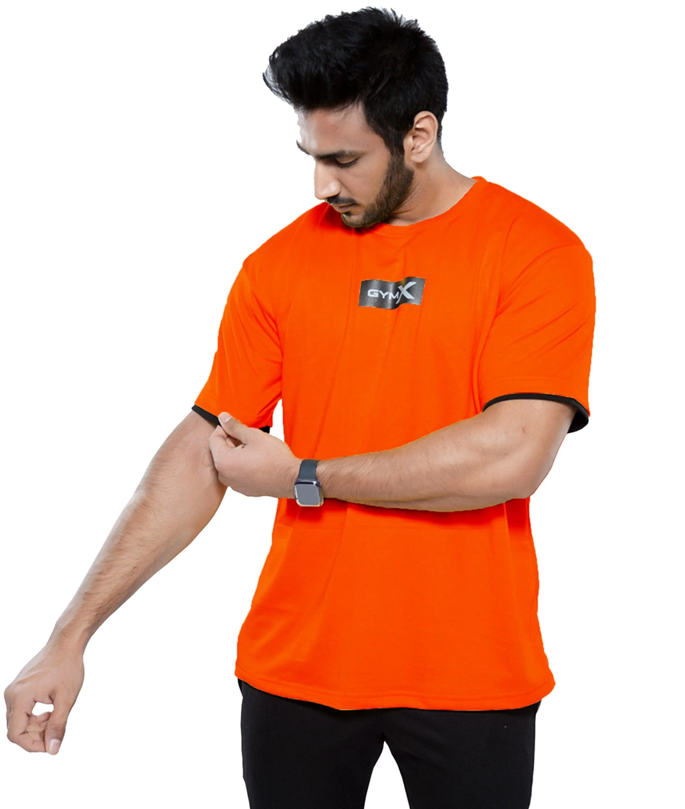 Oversized GymX Tee: Neon Orange