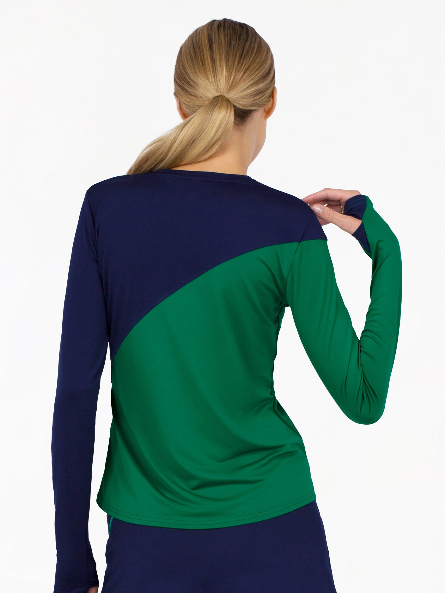 Parker Long Sleeve Crew Neck Top - Ivy/Ink