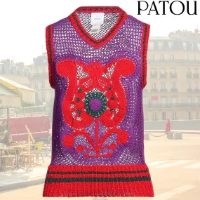 PATOU  |Bi-color V-neck & Crew neck