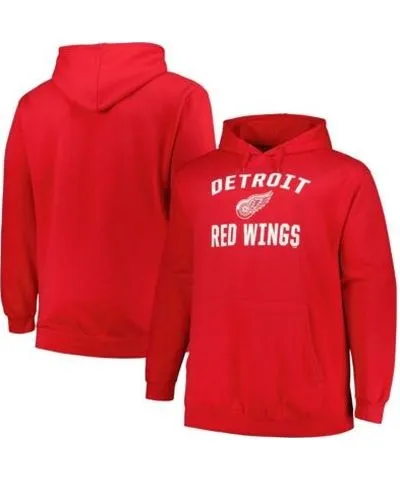 Profile Men's NHL Detroit Wings Big & Tall Arch Over Logo Pullover Hoodie