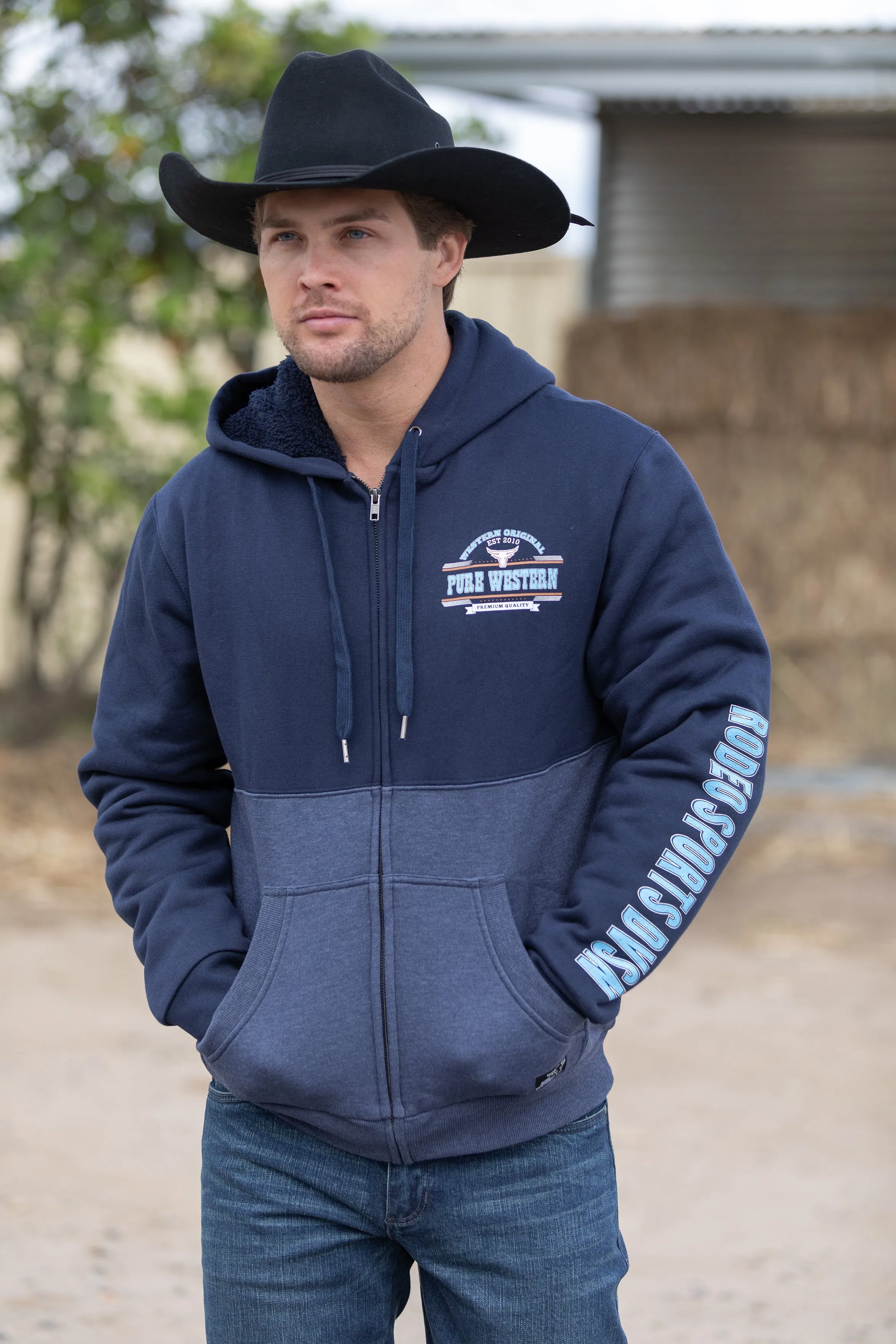 Pure Western Mens Scott Zip Up Hoodie - P1W1710400 - On Sale