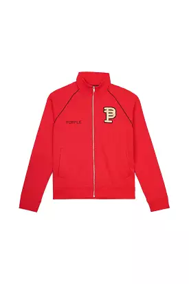 Purple Brand Red Raglan Patch Track Jacket