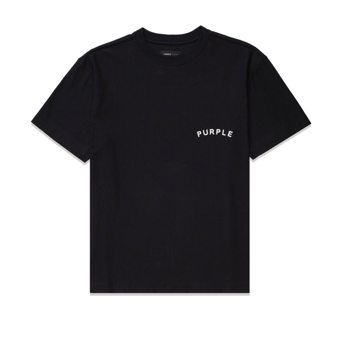 Purple Brand Textured Backsplash Logo Black S/S Tee