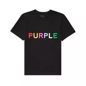 Purple Brand Textured Multi Color Black S/S Tee