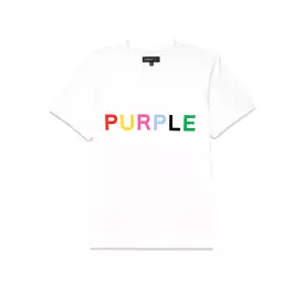 Purple Brand Textured Multi Color White S/S Tee