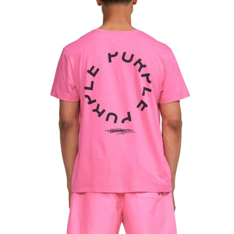 Purple Brand Textured Web Pink S/S Tee