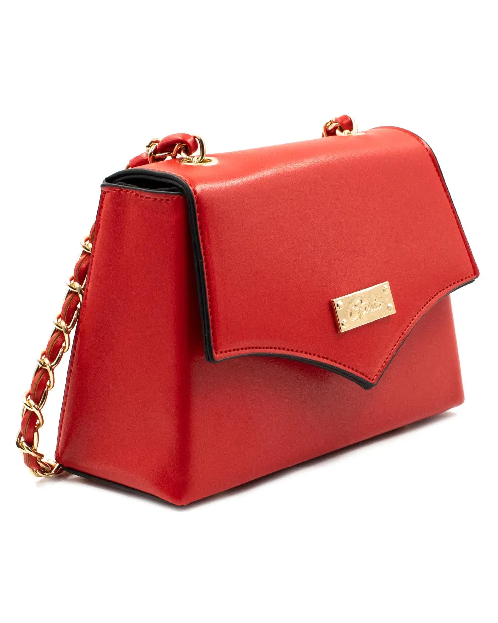 Purse - Small Red X-Body With Pointed Fold Ophia