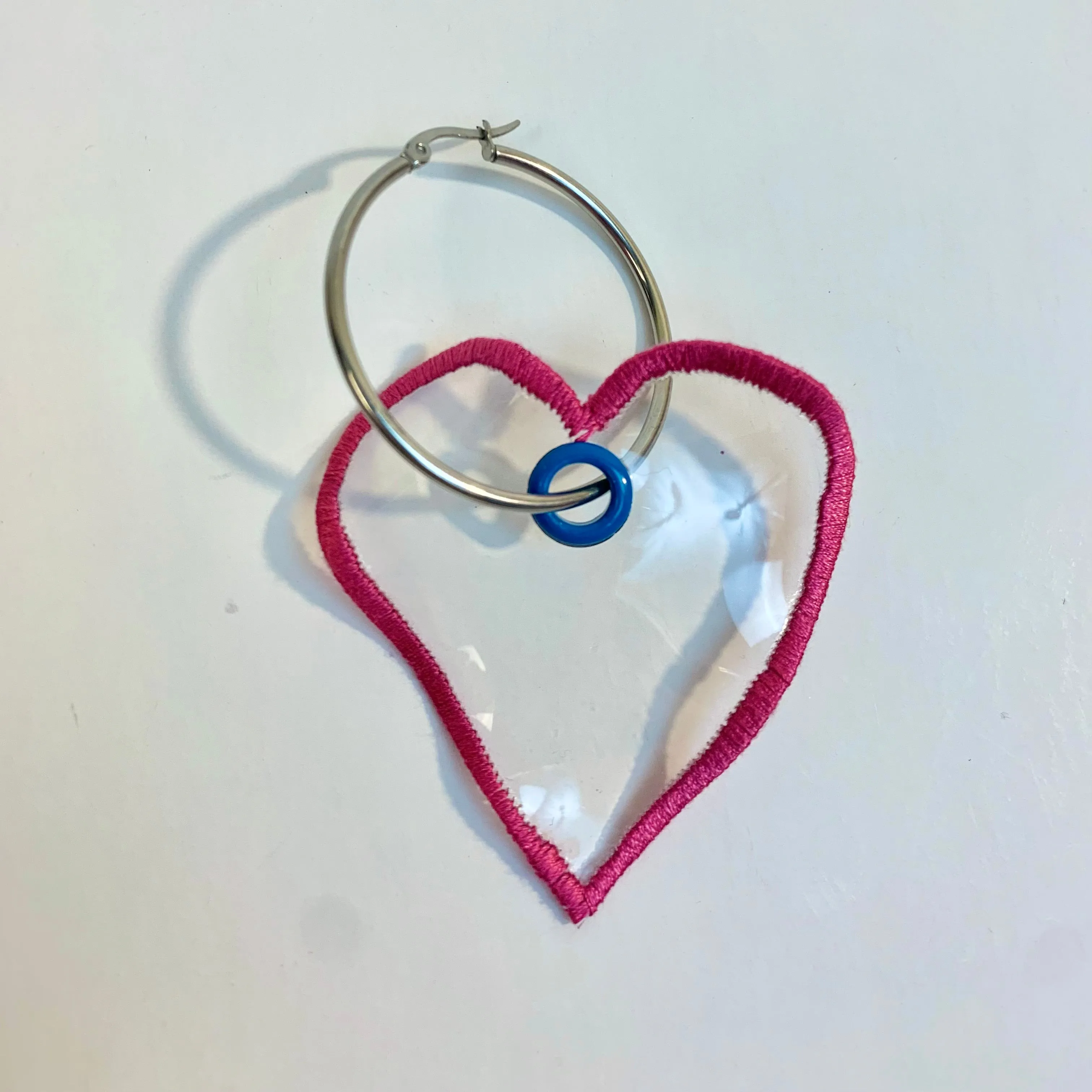 Recycled vinyl heart earring