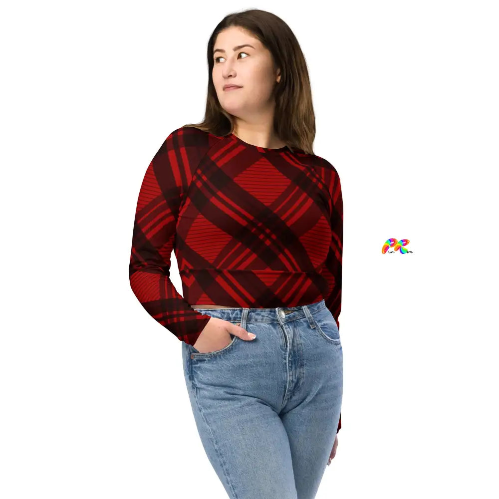 Red Plaid Athletic Crop Top