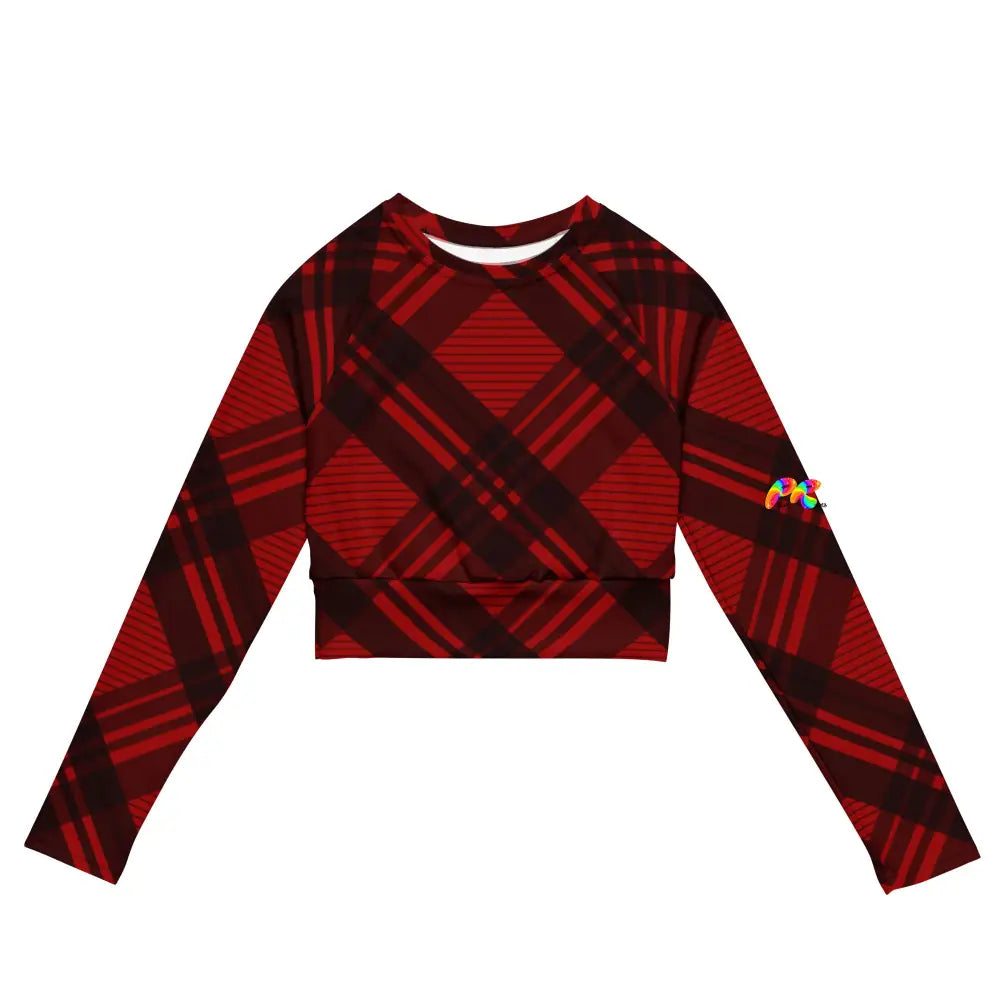 Red Plaid Athletic Crop Top