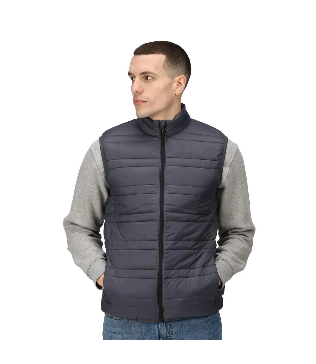 Regatta Mens Fire Down Padded Bodywarmer (Seal Grey/Black) - UTRG4506