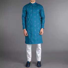 Riwaaj - Blue Embroidered Kurta